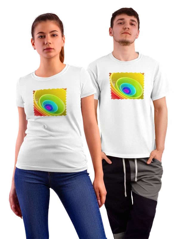 Футболка Графика Rainbow Color Ring — Белая, фото 1