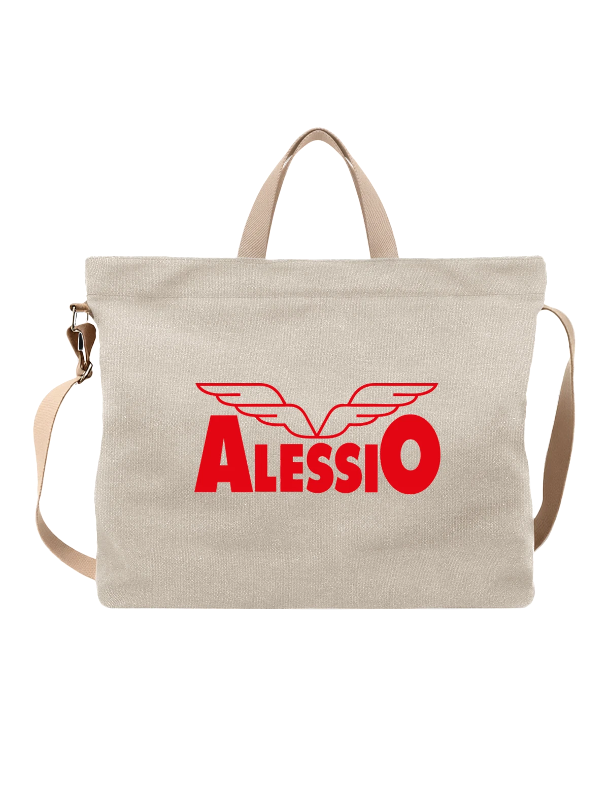 Сумка Alessio белая с принтом — скоростная эстетика — Белая, фото 1