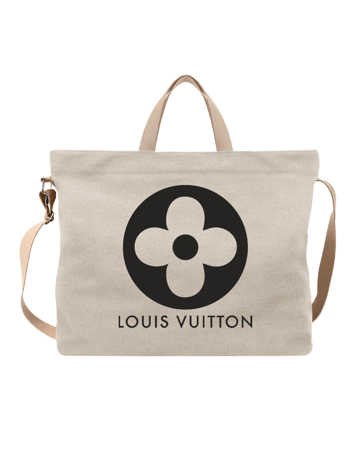 Сумка Louis Vuitton черный монограмма логотип белая с принтом — узнаваемая эмблема — Белая, фото 1