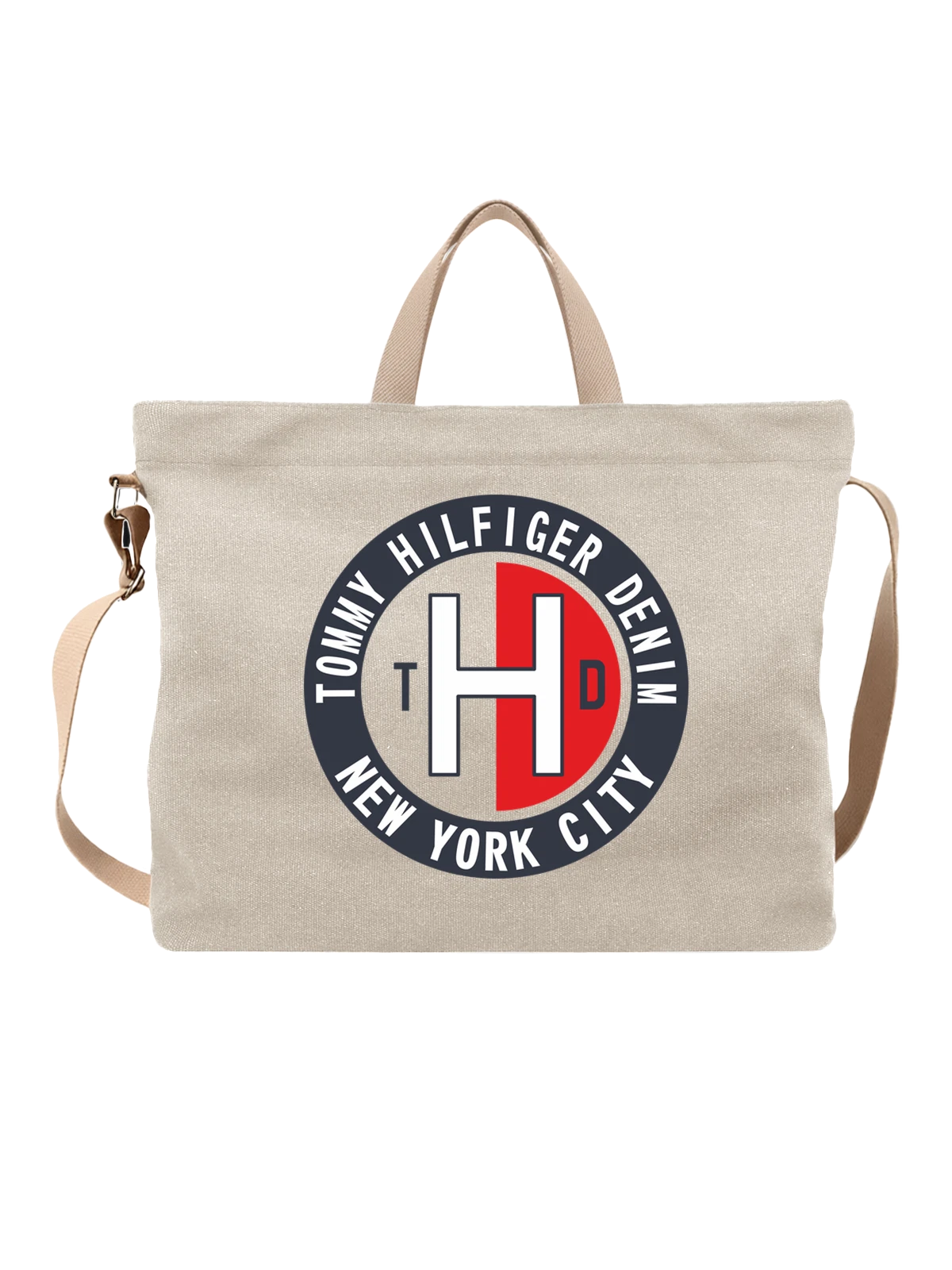 Сумка Tommy Hilfiger New York City логотип с эмблемой белая с принтом — фирменная эмблема — Белая, фото 1