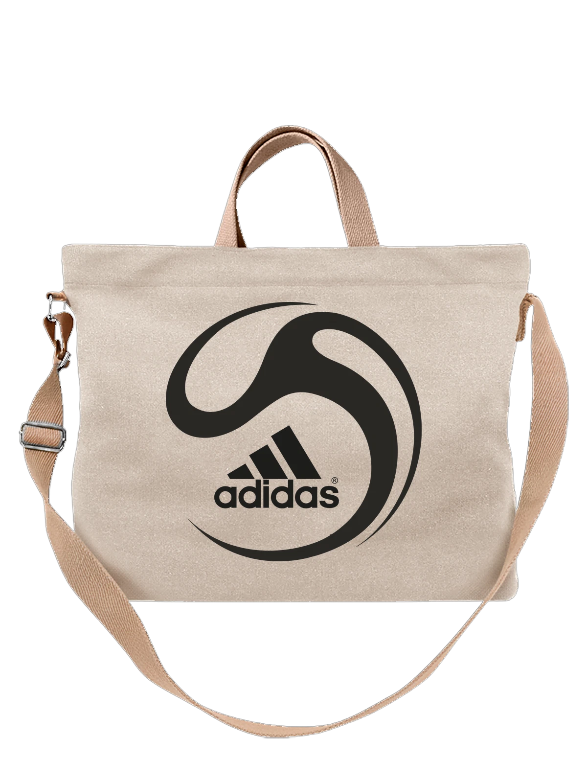 Сумка Adidas белая с принтом — спортивная эмблема — Белая, фото 1