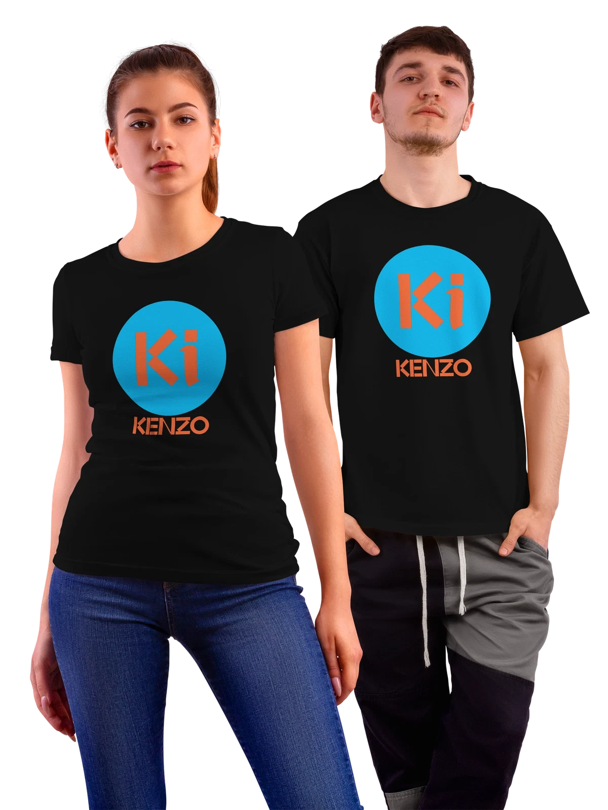 Футболка Kenzo чёрная с принтом — геометрический принт — Чёрная, фото 1