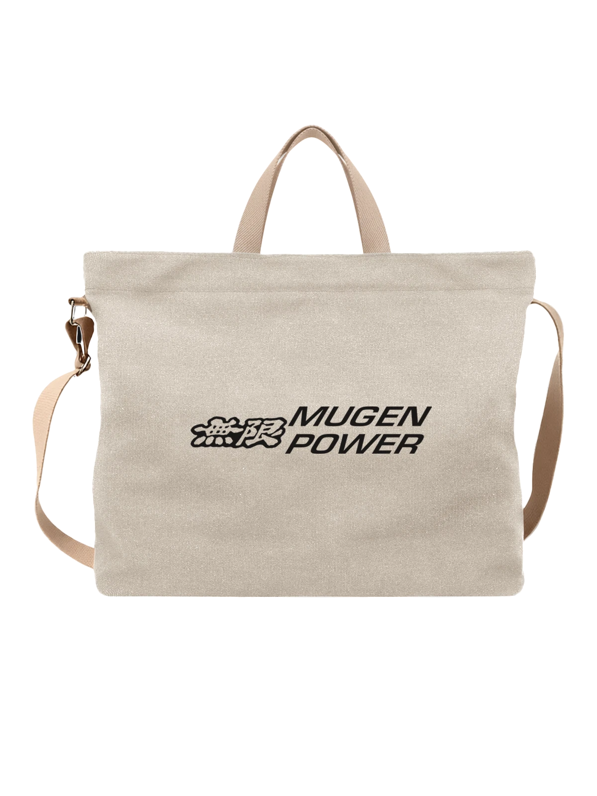 Сумка Mugen белая с принтом — гоночные двигатели — Белая, фото 1