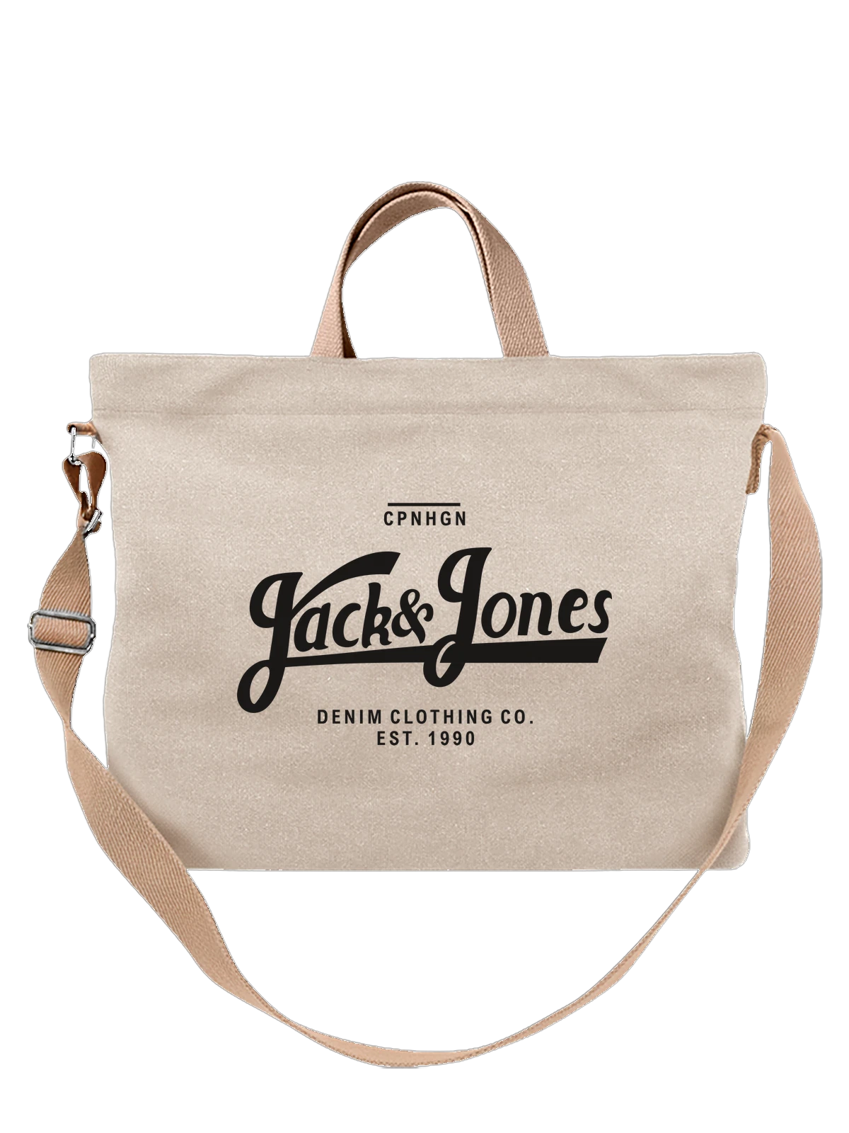 Сумка Jack Jones белая с принтом — деним и casual одежда — Белая, фото 1