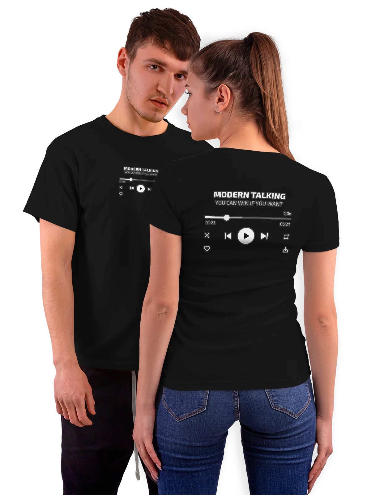 Футболка Modern Talking You Can Win If You Want чёрная с принтом на спине — графический принт — Чёрная, фото 1