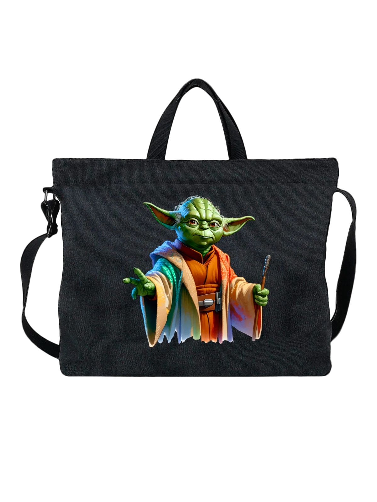 Сумка Йода Yoda Звездные войны Star Wars чёрная с принтом — фанатский принт — Чёрная, фото 1