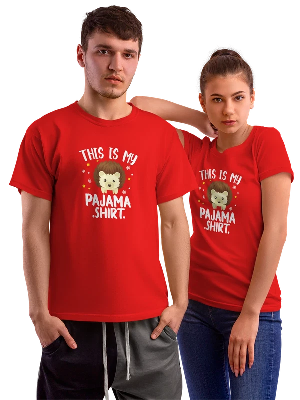 Футболка с ежиком pajama shirt — Красная, фото 1