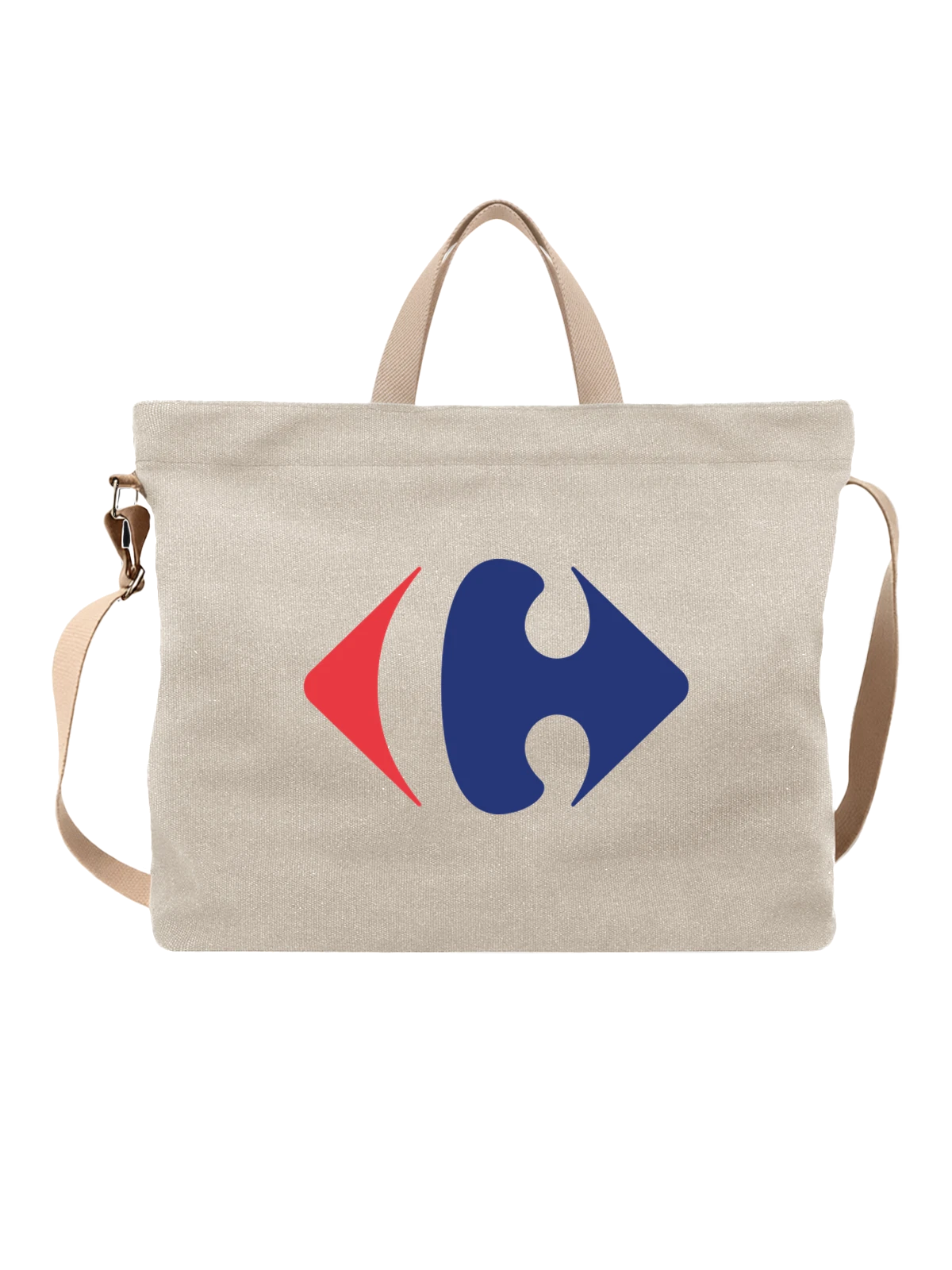 Сумка Carrefour белая с принтом — продукты и гипермаркеты — Белая, фото 1
