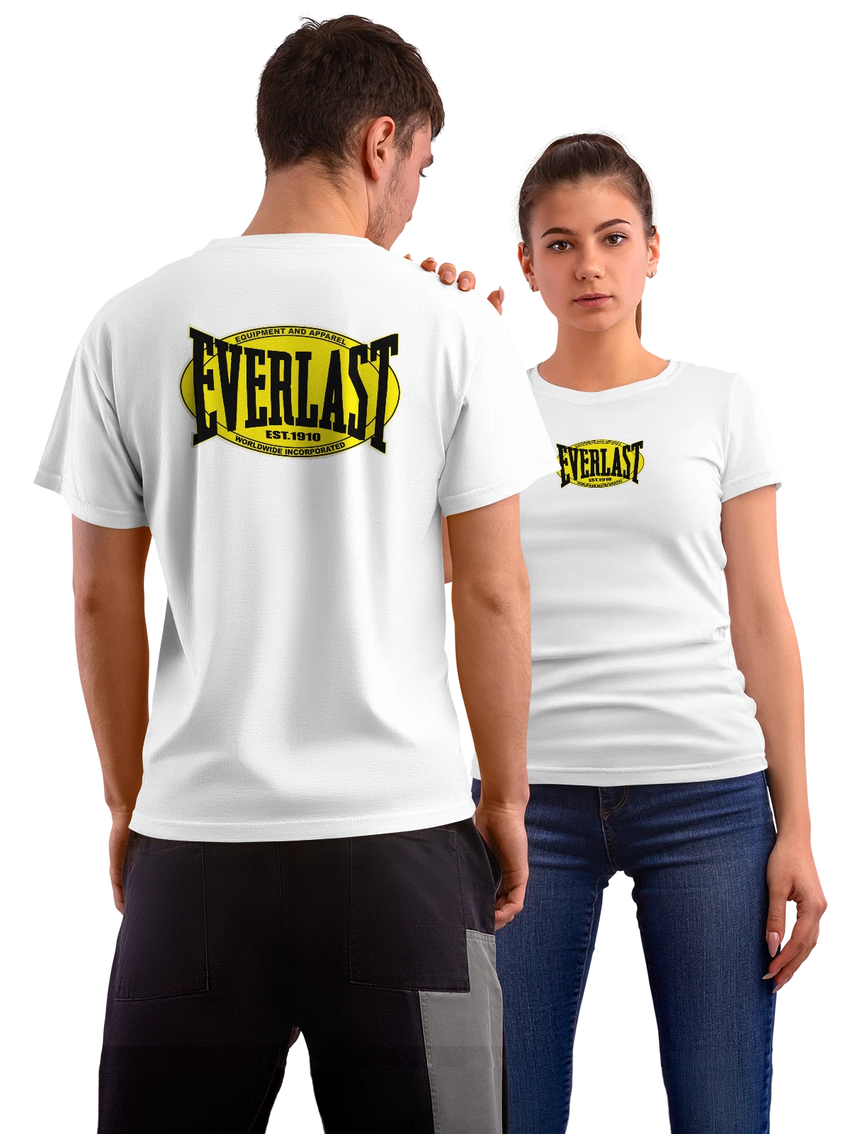 Футболка Everlast белая с принтом на спине — американский боксерский бренд — Белая, фото 1