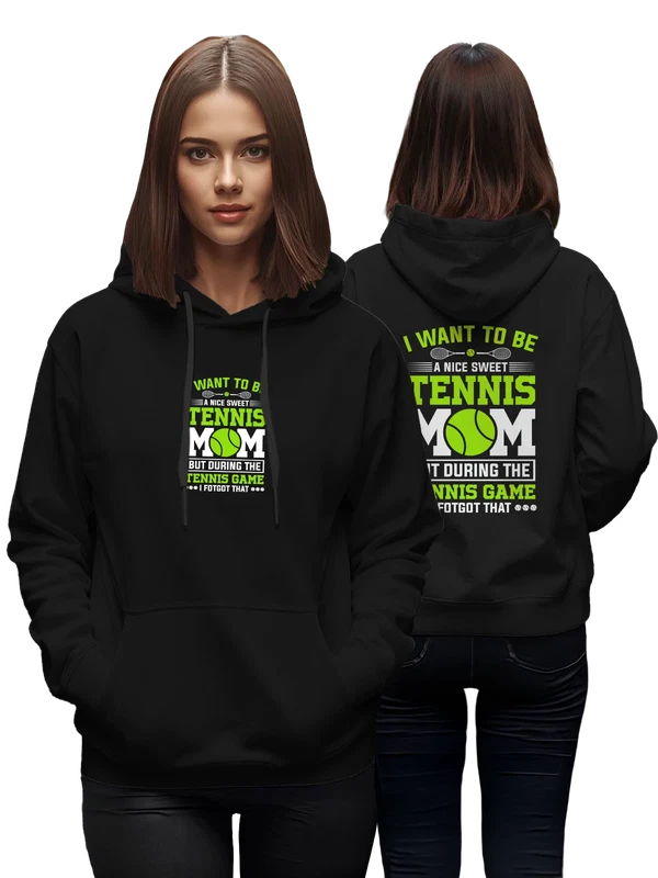 Худи теннис a nice sweet tennis mom — Чёрная, фото 1