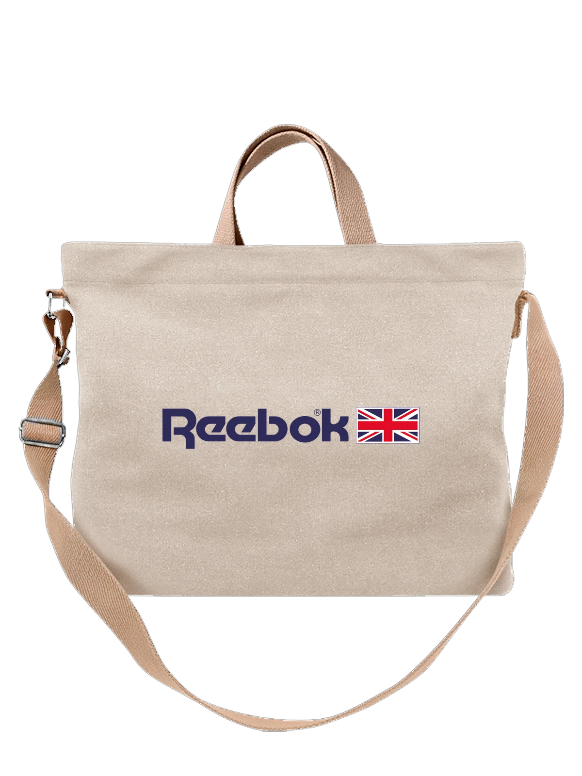 Сумка Reebok белая с принтом — классический вордмарк — Белая, фото 1