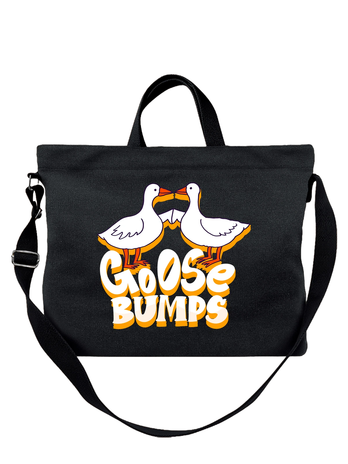 Сумка Гуси goose bumps чёрная с принтом — дикая природа — Чёрная, фото 1