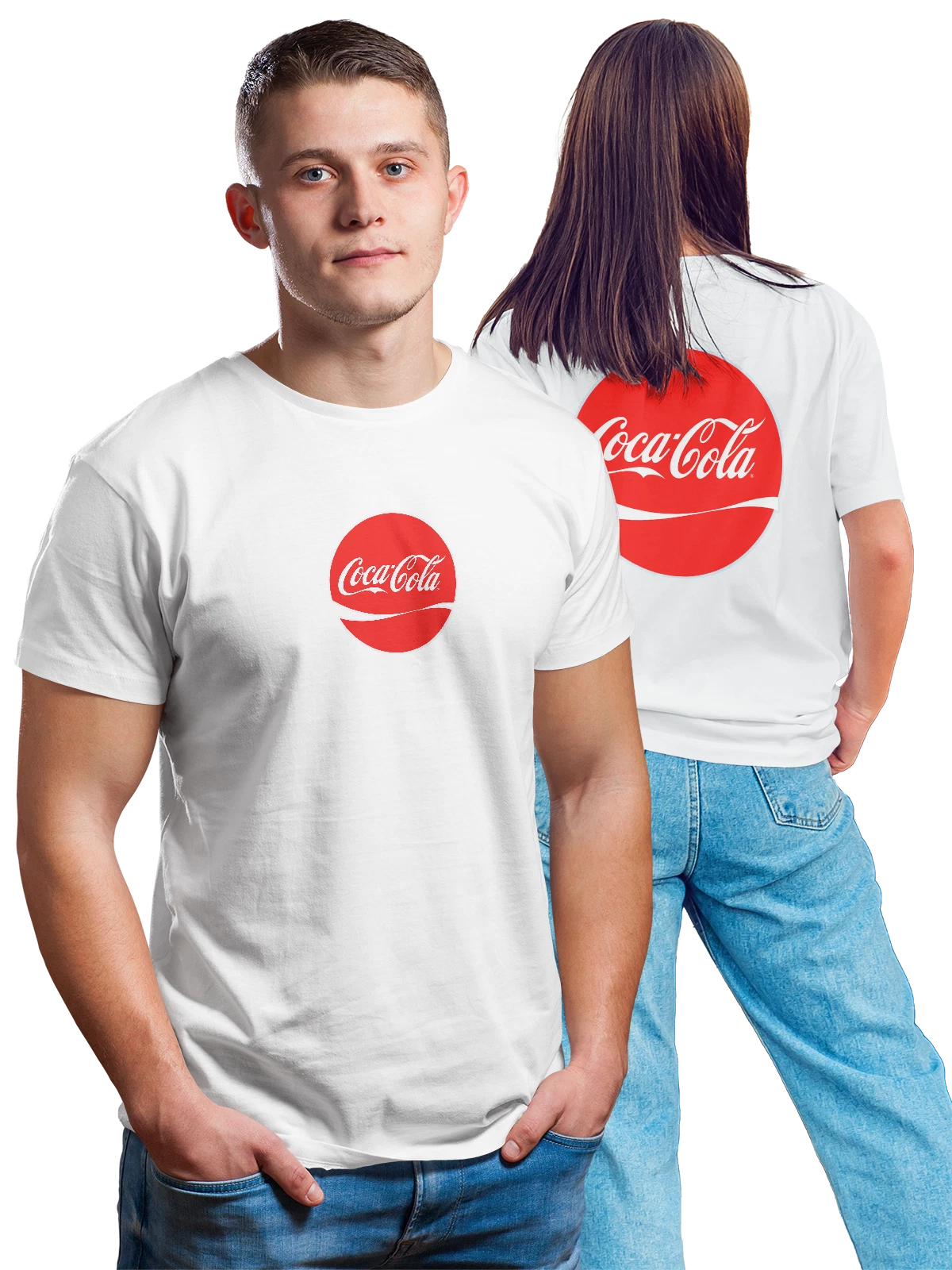Футболка Coca Cola белая с принтом на спине — сладкая газировка — Белая, фото 1