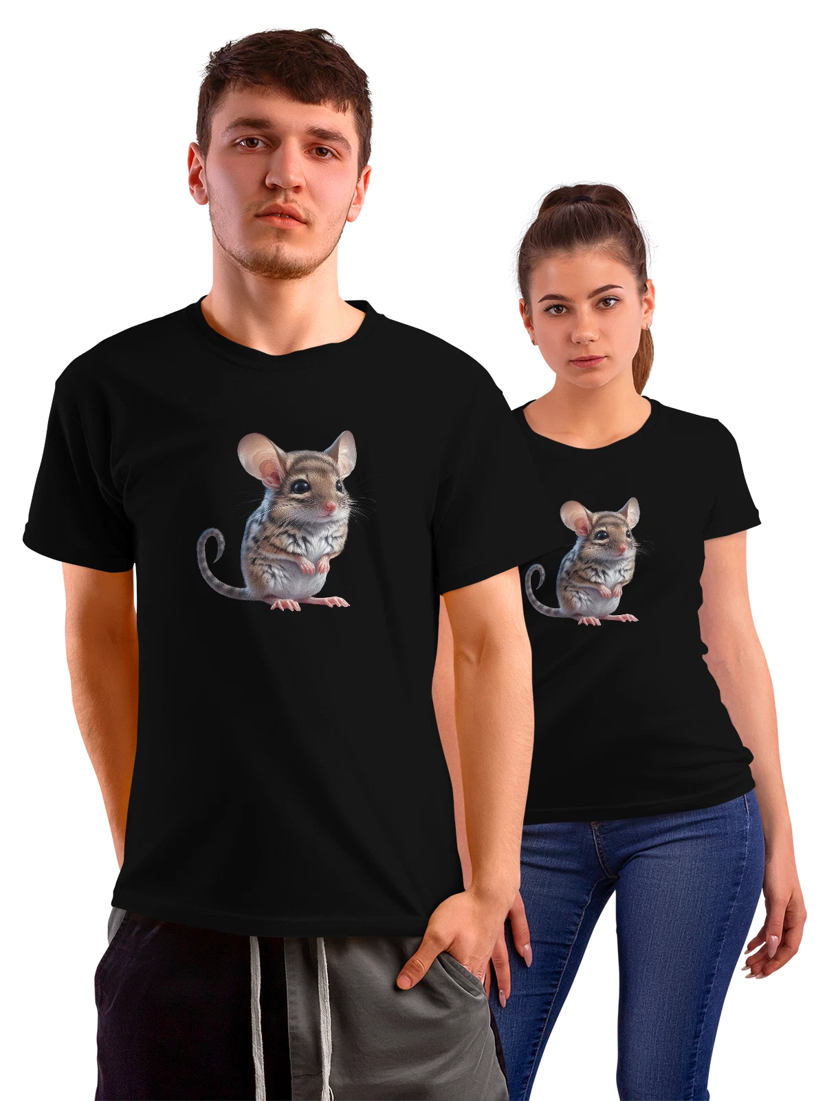 Футболка с тушканчиком чёрная с принтом — streetwear стиль — Чёрная, фото 1