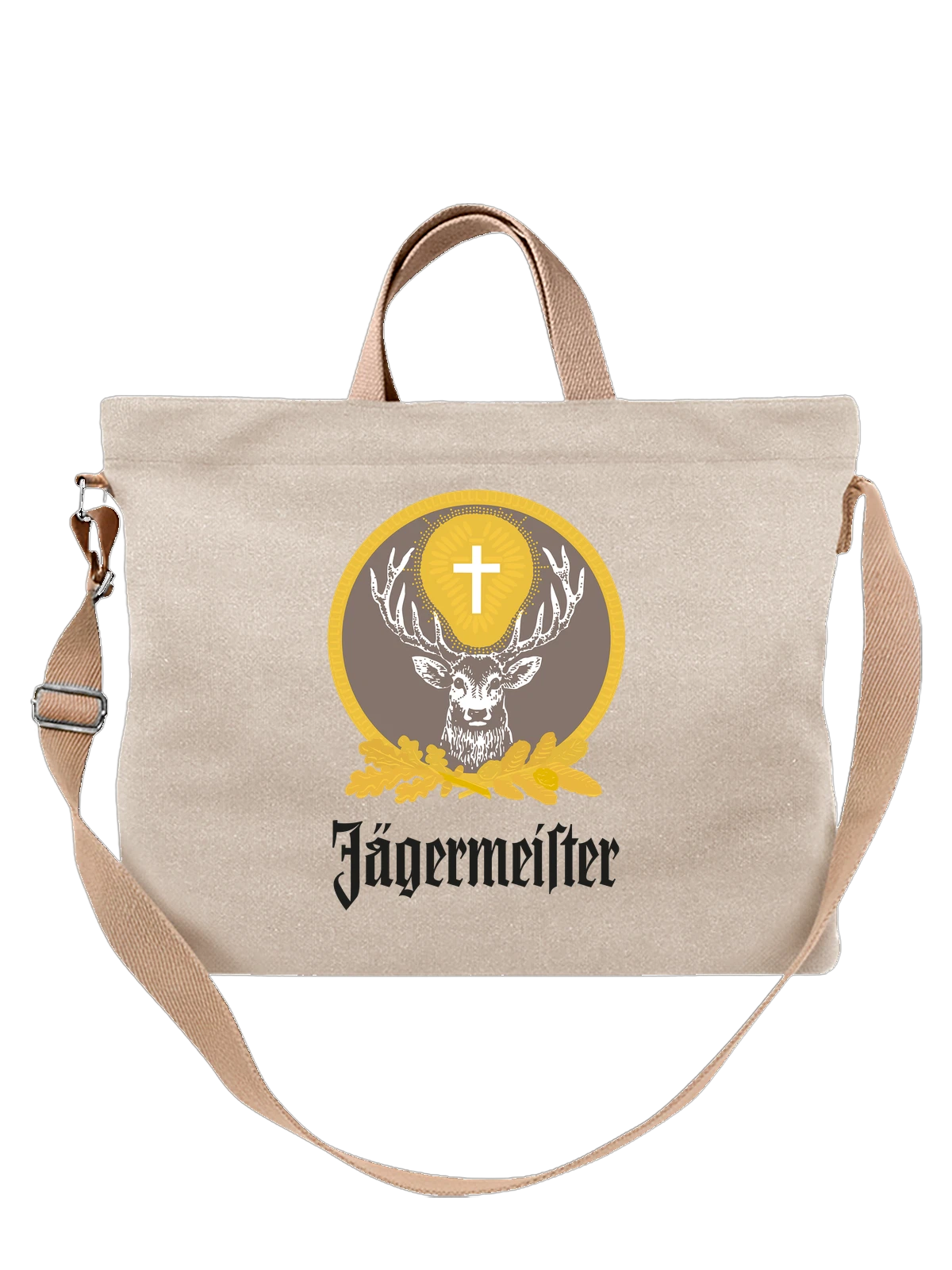 Сумка Jagermeister белая с принтом — контрастный принт — Белая, фото 1