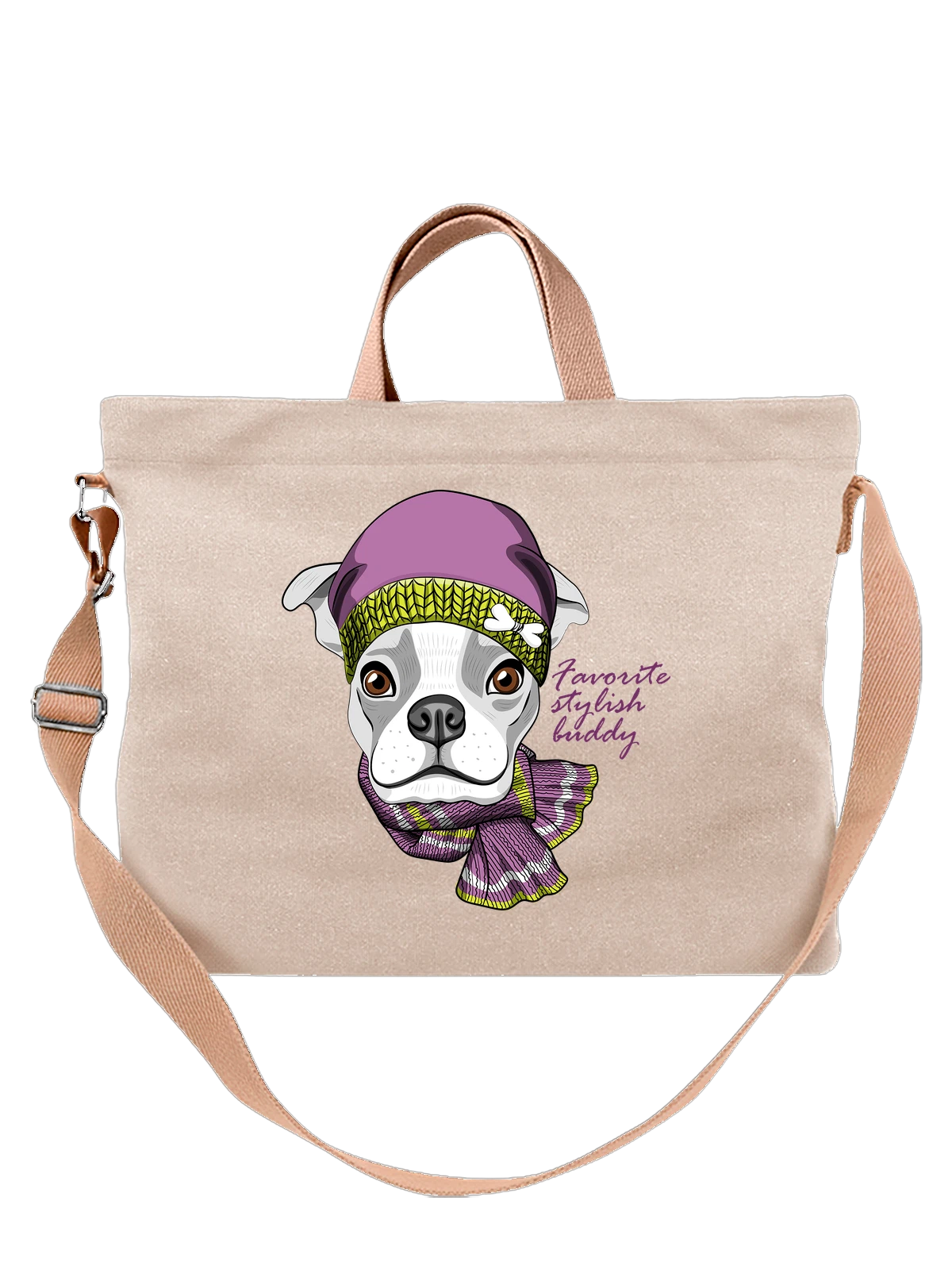 Сумка Бульдог favorite stylish buddy белая с принтом — кинология — Белая, фото 1