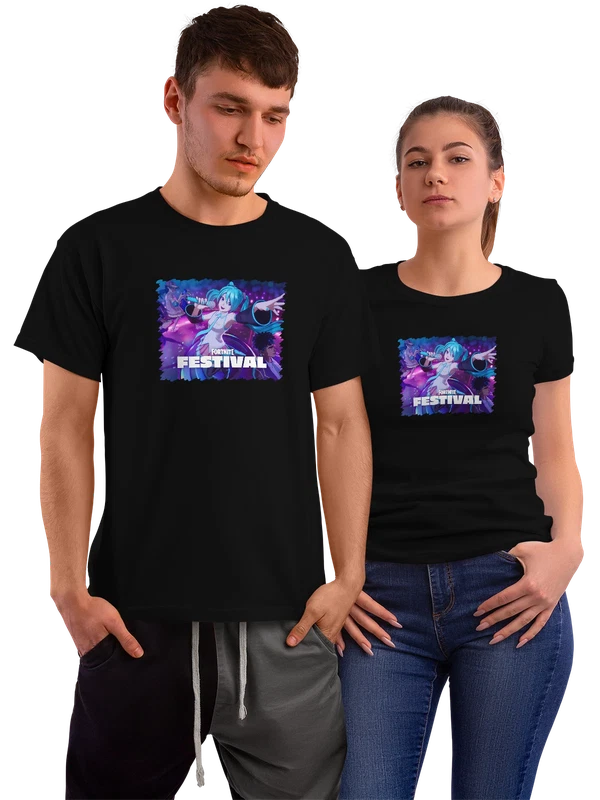 Футболка Игра Fortnite Festival Hatsune Miku — Чёрная, фото 1