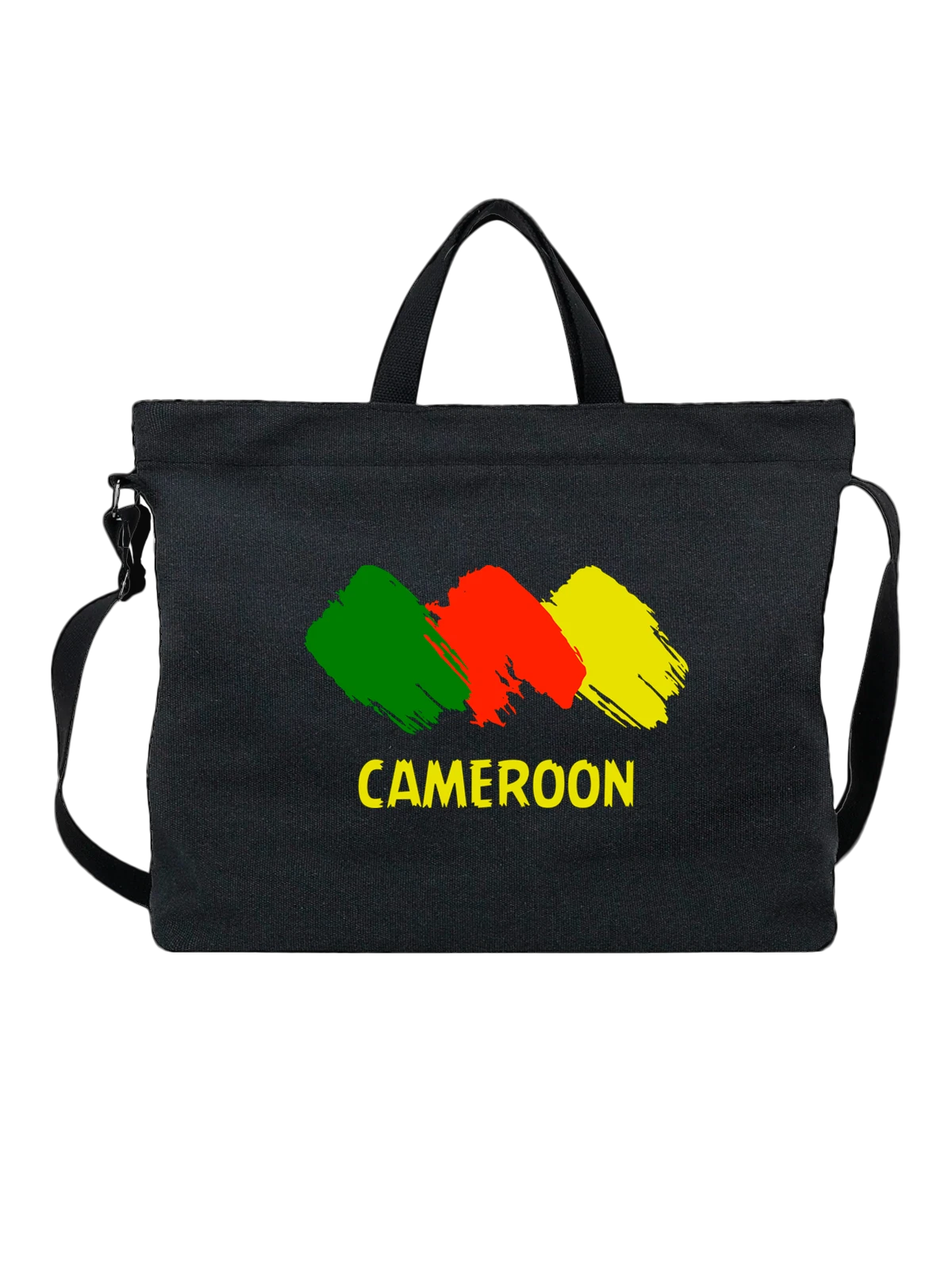 Сумка Флаг Камеруна Cameroon чёрная с принтом — национальная символика — Чёрная, фото 1