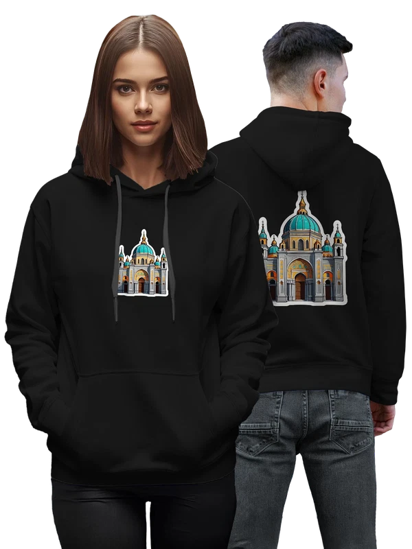 Худи собор с бирюзовым куполом и башнями — Чёрная, фото 1