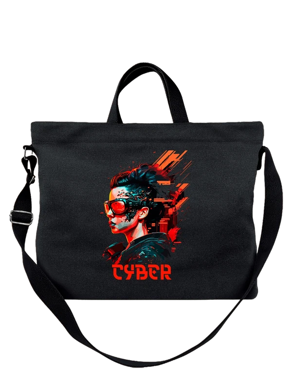 Сумка с девушкой cyber — Чёрная, фото 1