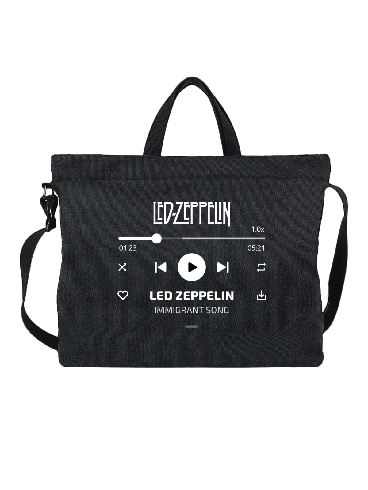 Сумка Led Zeppelin Immigrant Song чёрная с принтом — футболка подростку — Чёрная, фото 1