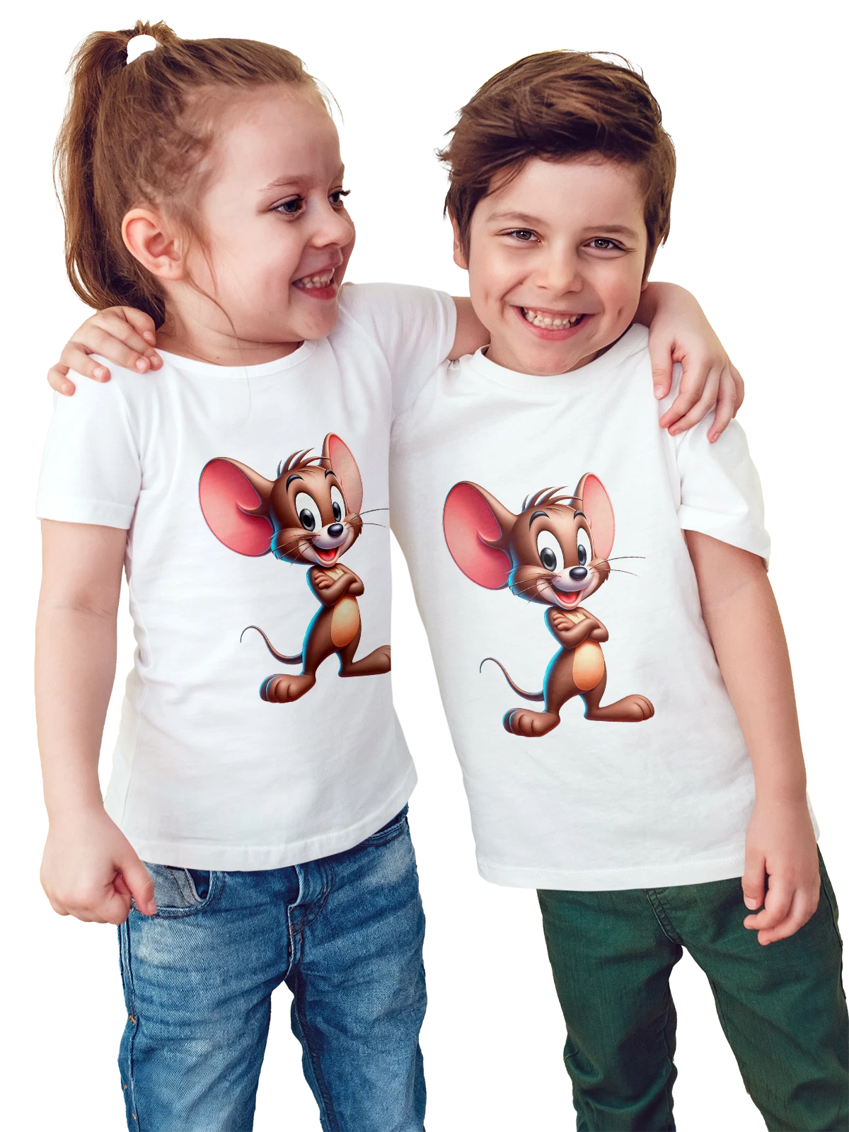 Футболка детская с Томом и Джерри Tom and Jerry белая с принтом — коллекционный образ — Белая, фото 1