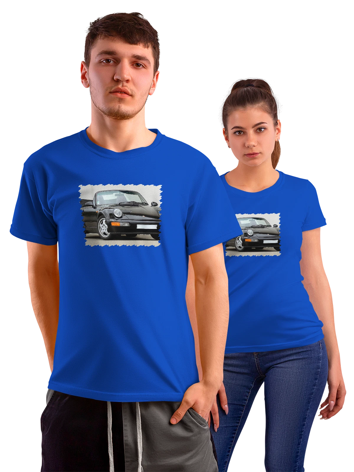 Футболка Машина Porsche Carrera синяя с принтом — легендарная модель — Синяя, фото 1