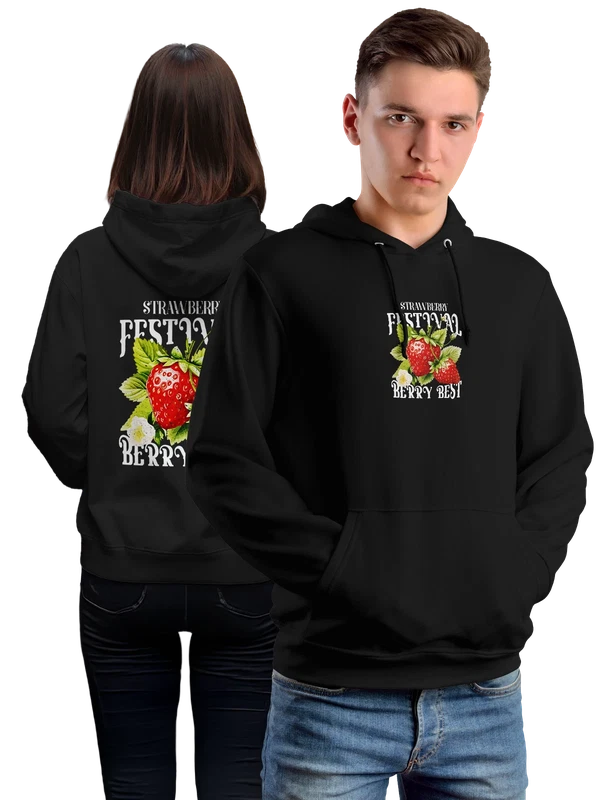 Худи клубника strawberry — Чёрная, фото 1
