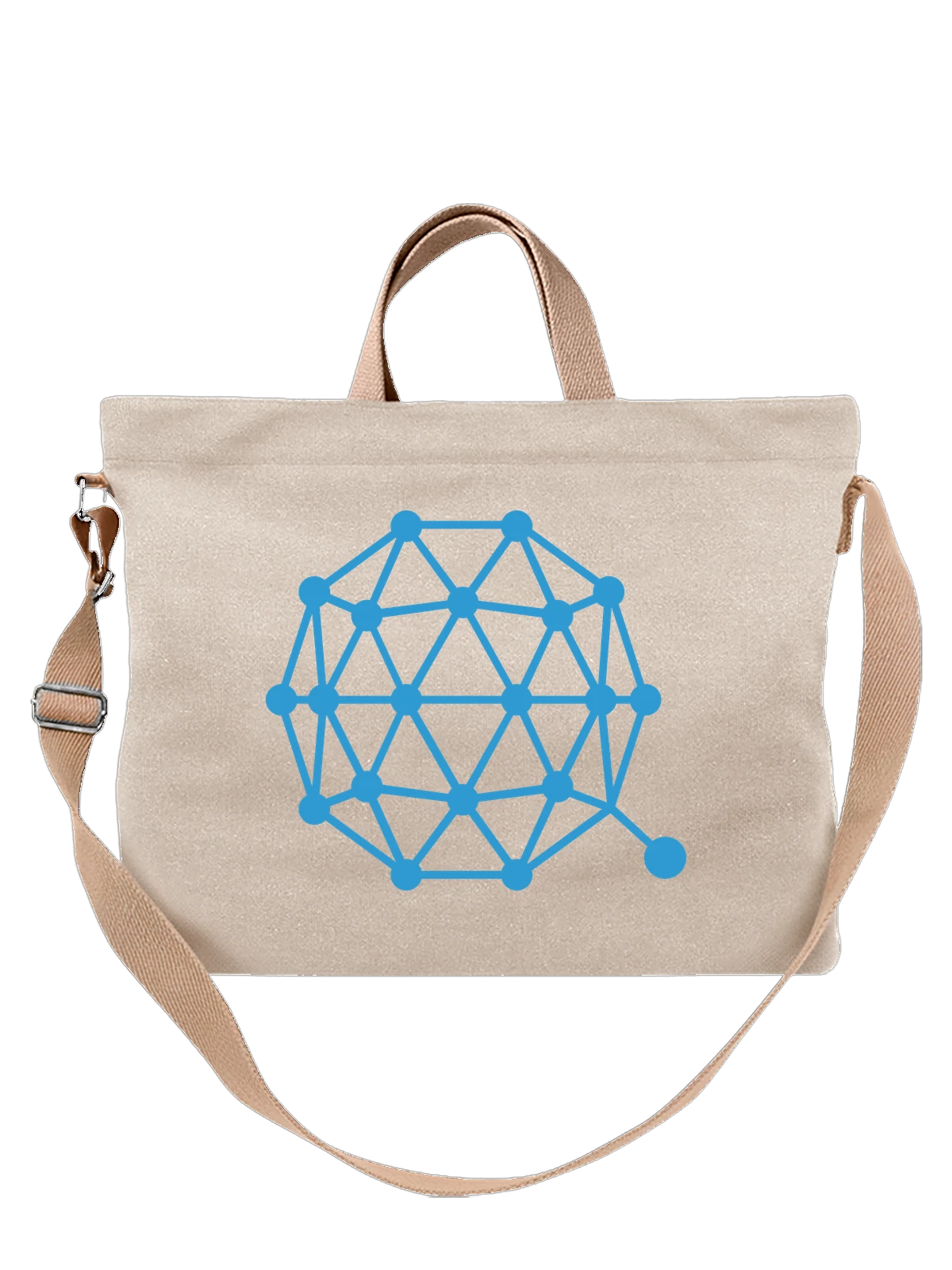 Сумка Qtum белая с принтом — криптографическая сеть — Белая, фото 1