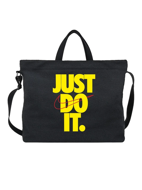 Сумка Nike Just Do It с красной галочкой крупно — Чёрная, фото 1
