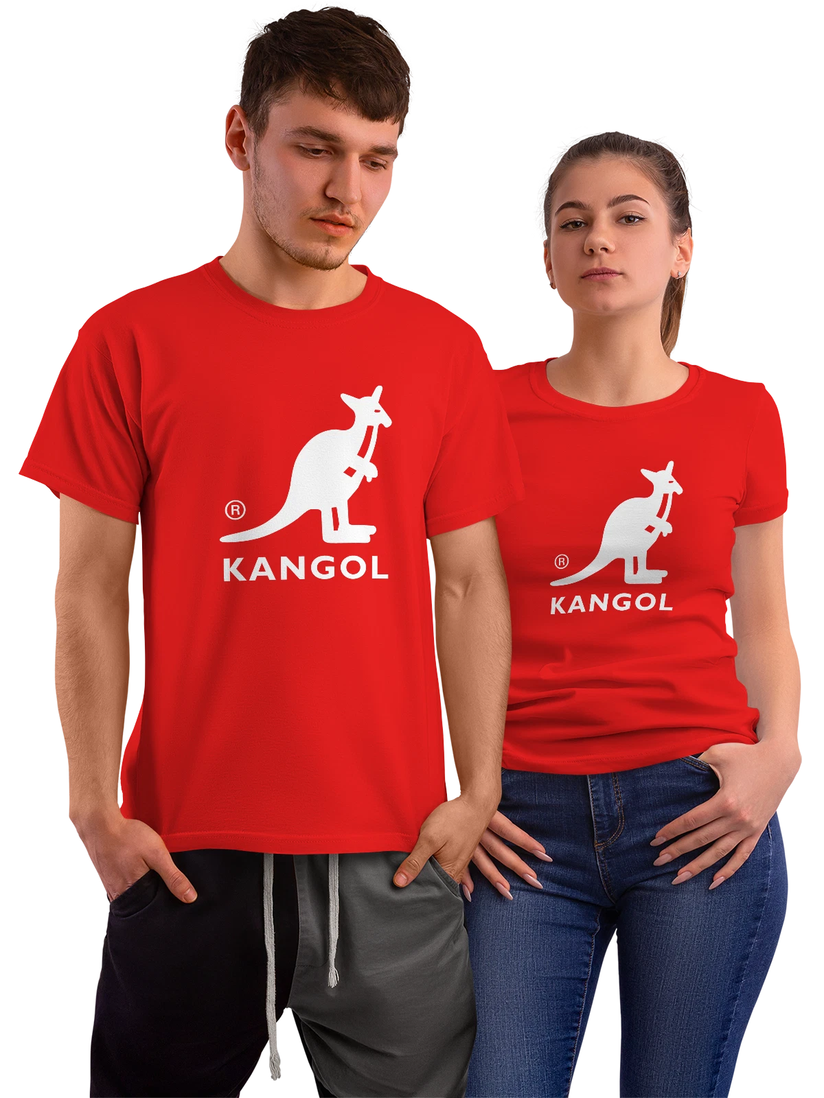 Футболка Kangol красная с принтом — кепки и береты — Красная, фото 1