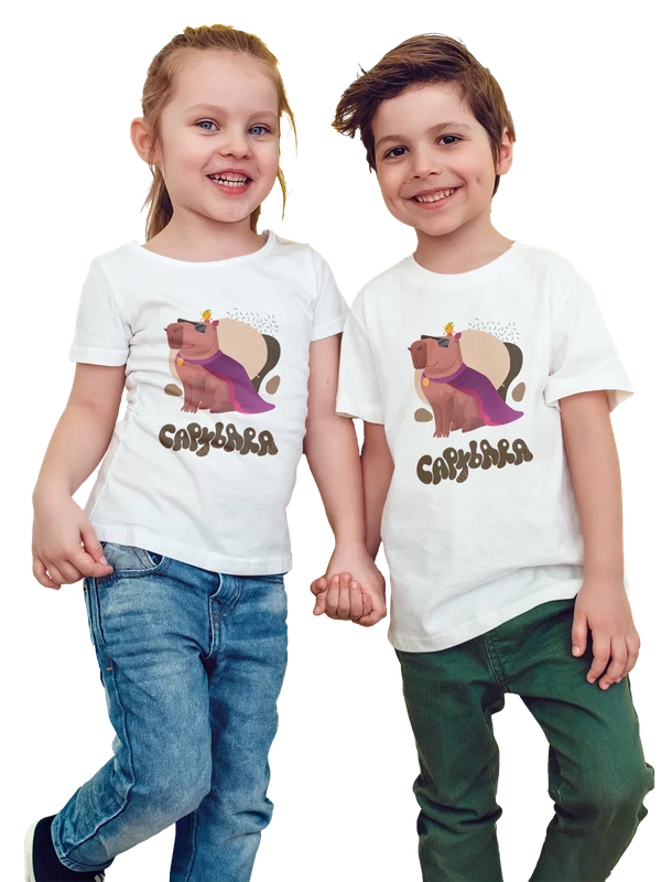 Футболка капибара супергерой надпись capybara — Белая, фото 1