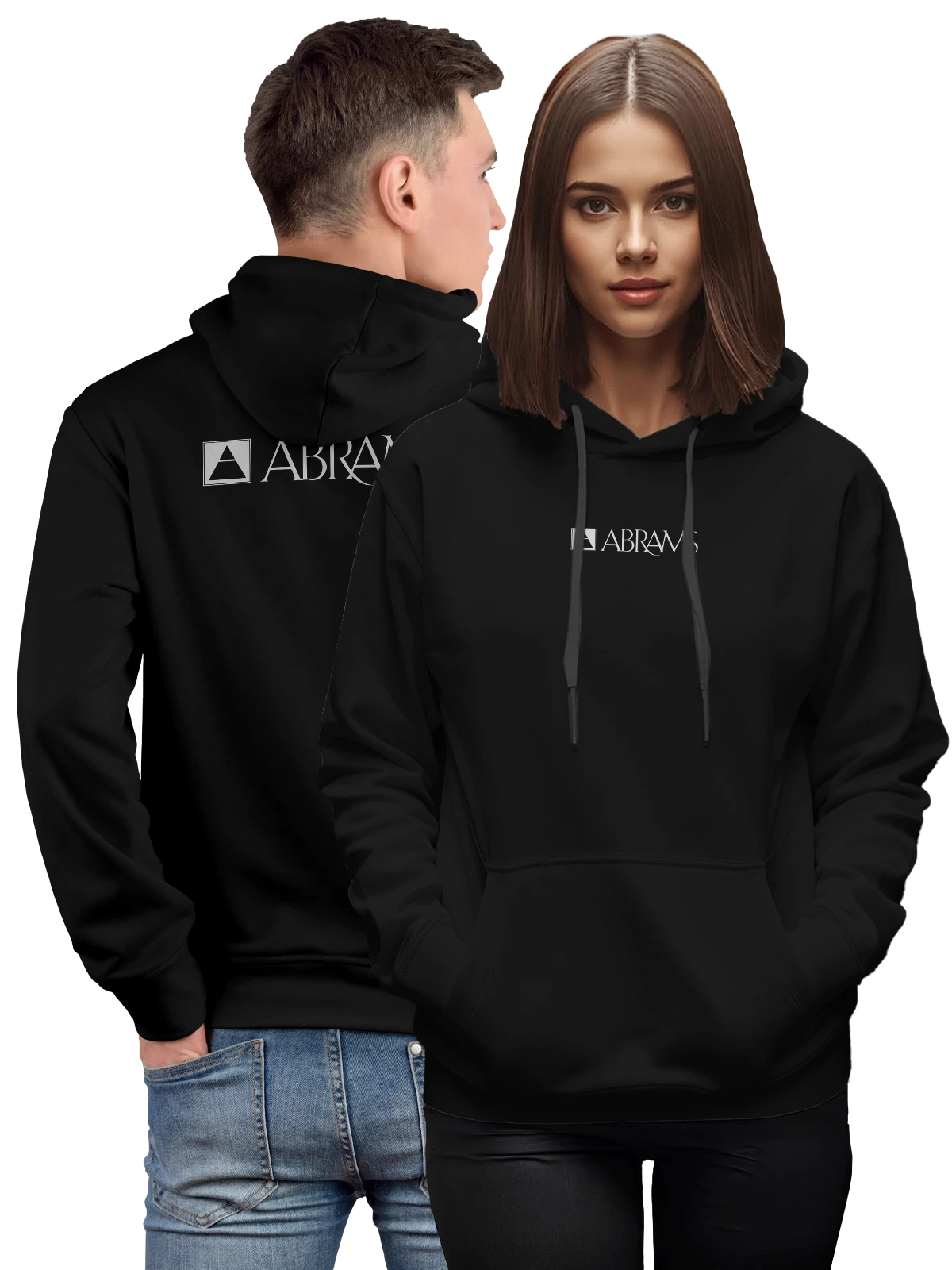Худи Abrams чёрное с принтом — геометрическая композиция — Чёрная, фото 1