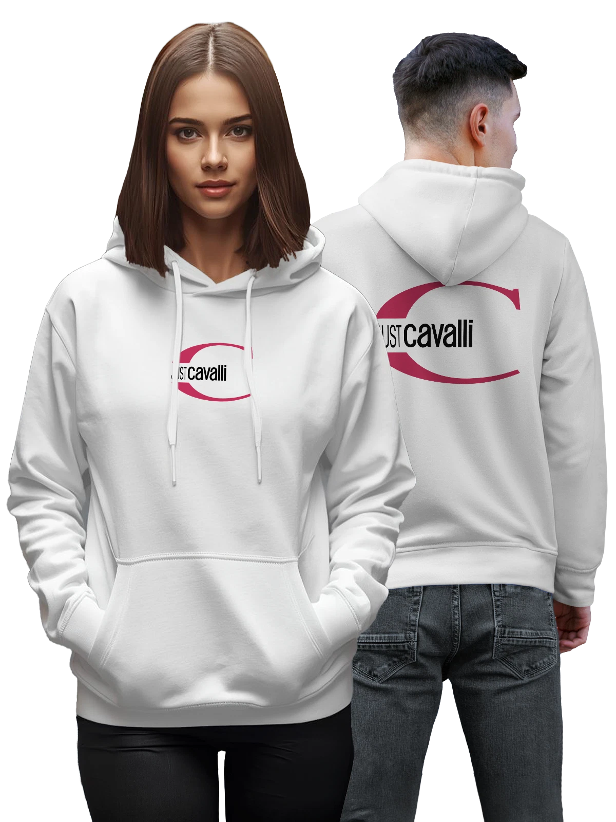 Худи Just Cavalli белое с принтом — анималистическая мода — Белая, фото 1