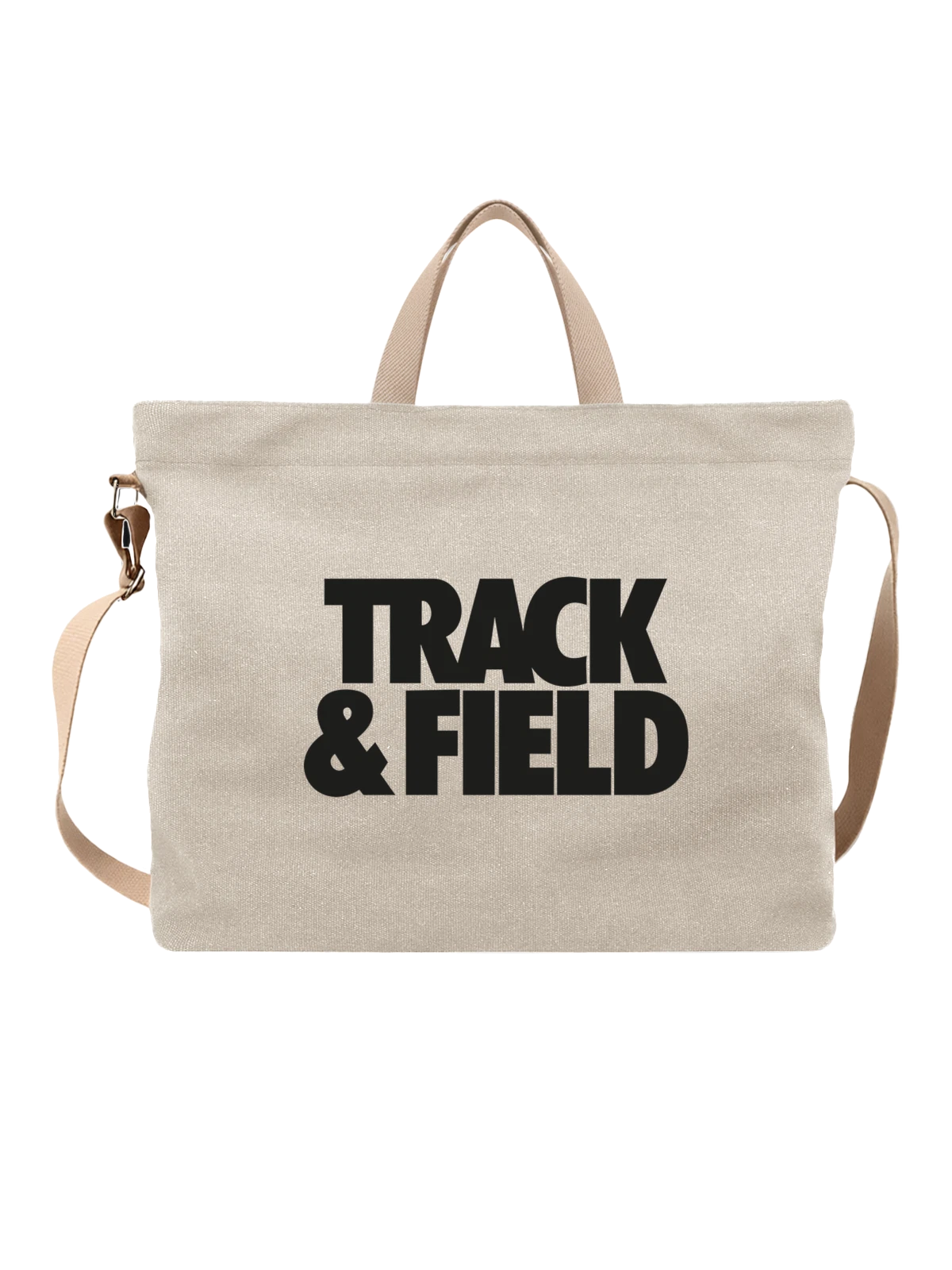 Сумка Track Field белая с принтом — современная айдентика — Белая, фото 1