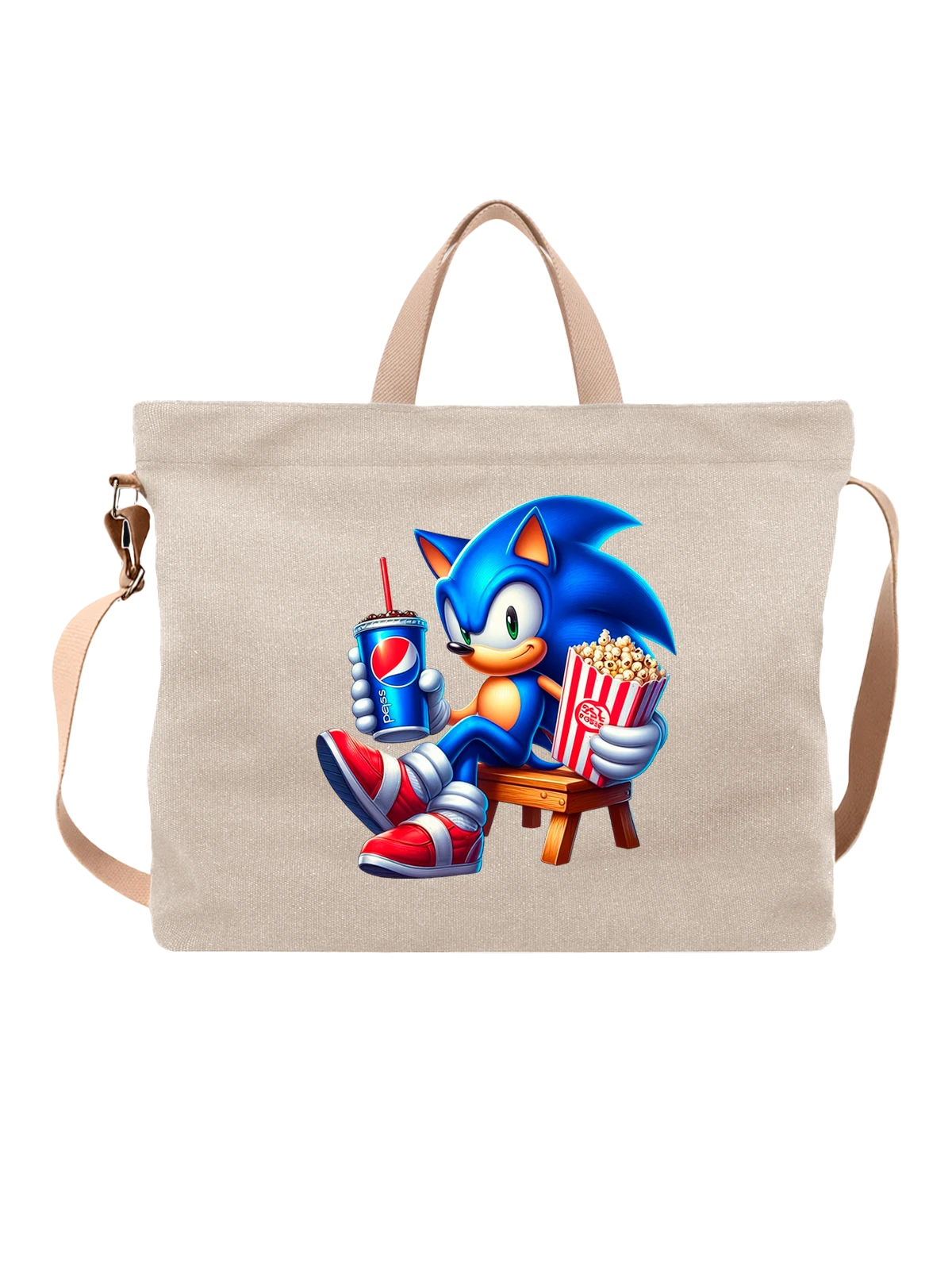Сумка с Супер Соником Super Sonic белая с принтом — кухня и продукты — Белая, фото 1