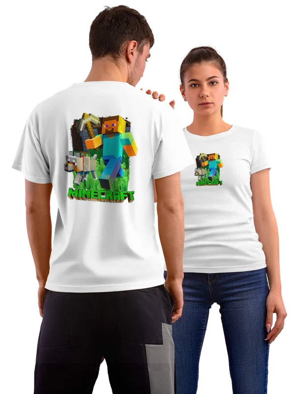 Футболка Маинкрафт — Белая, фото 1