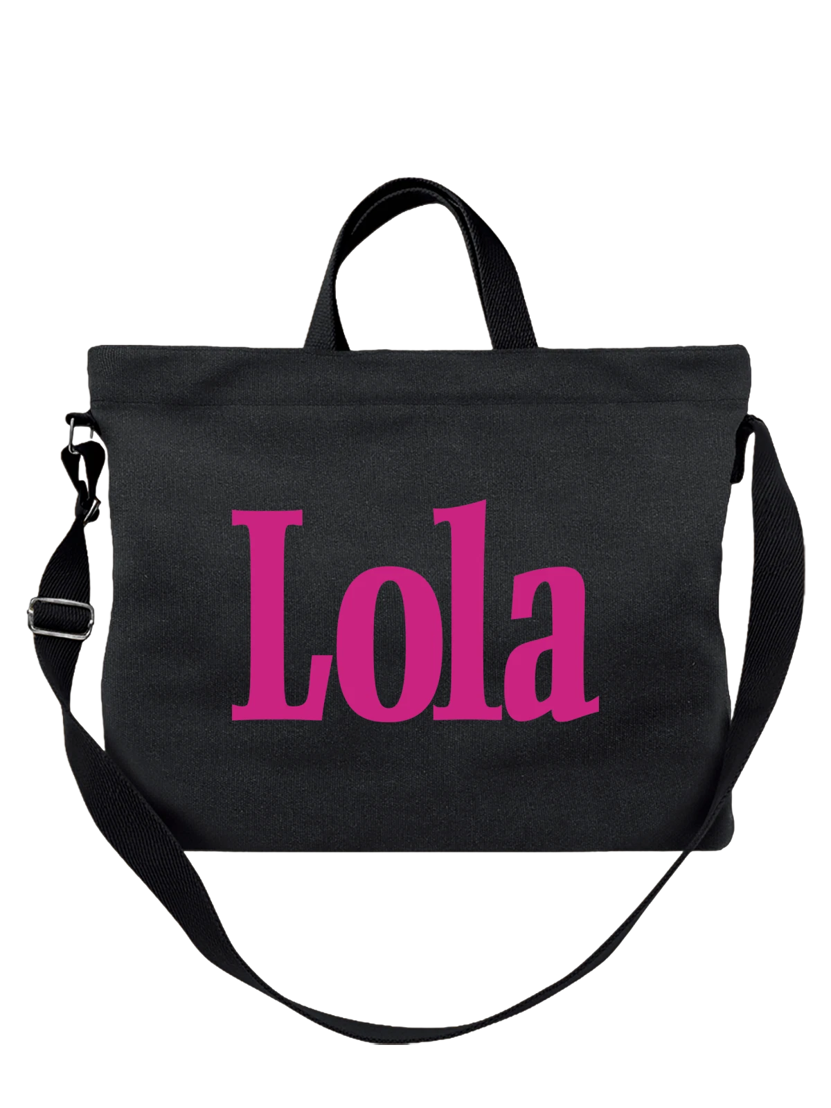 Сумка Lola чёрная с принтом — современная айдентика — Чёрная, фото 1