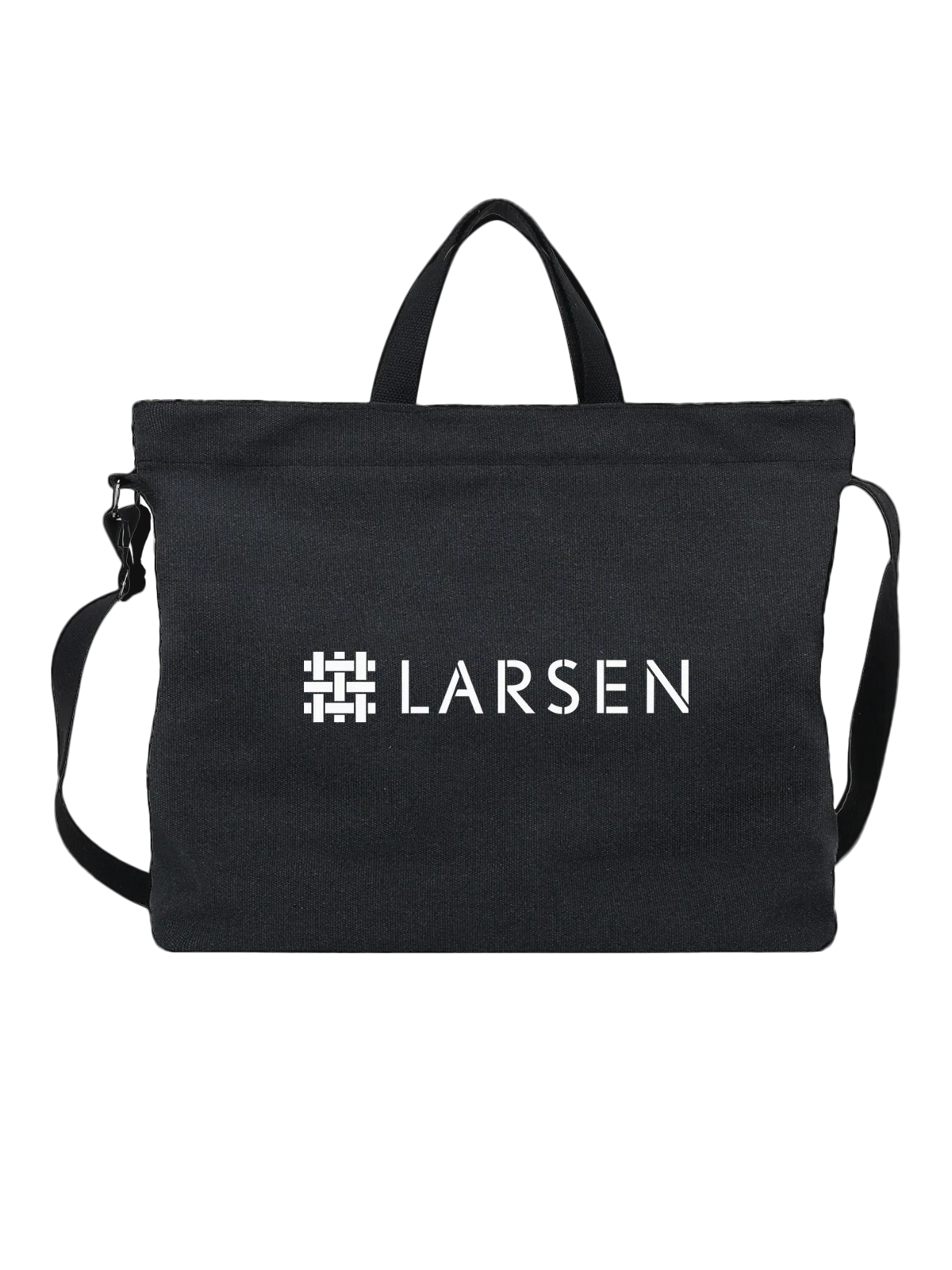 Сумка Larsen чёрная с принтом — современная айдентика — Чёрная, фото 1