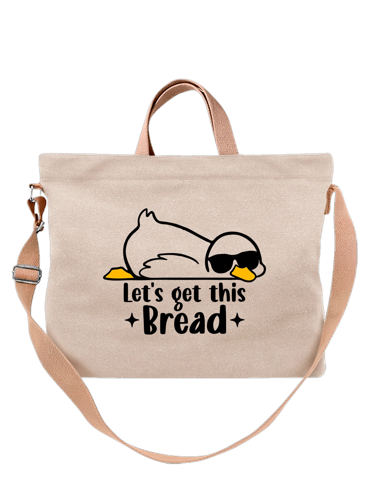 Сумка Утка lets get this bread белая с принтом — дикая природа — Белая, фото 1