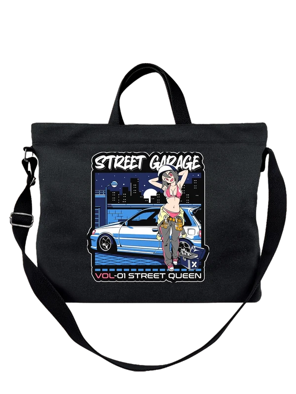Сумка аниме девушка street garage — Чёрная, фото 1