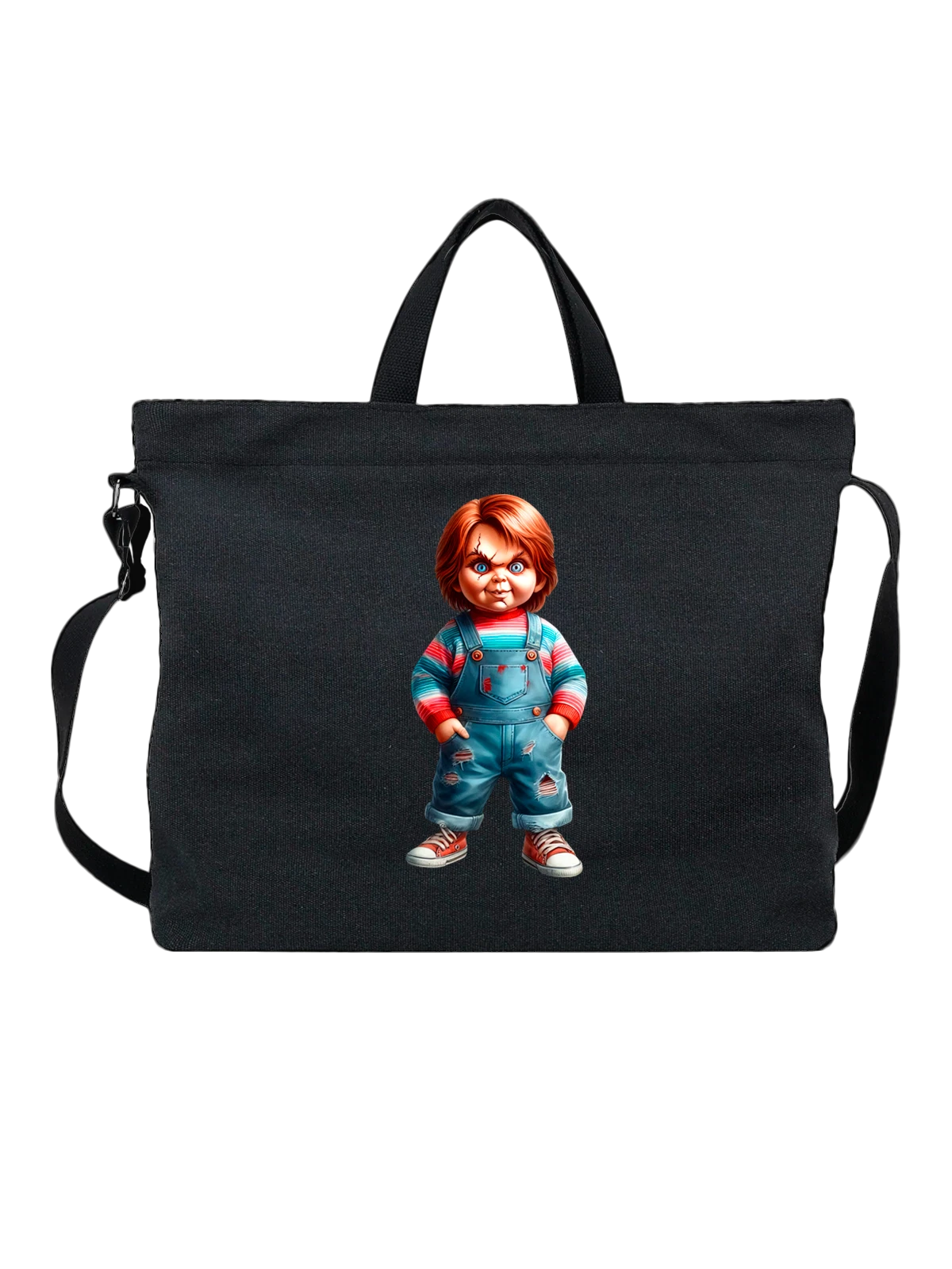 Сумка Кукла Невеста Чаки Bride of Chucky чёрная с принтом — фильм ужасов — Чёрная, фото 1