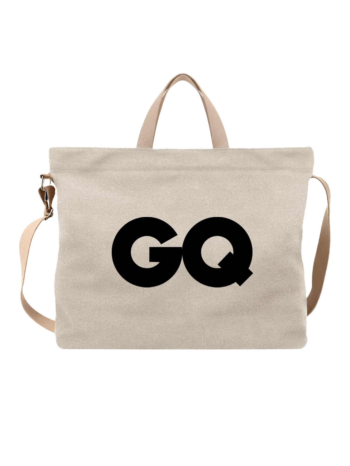 Сумка GQ белая с принтом — современная айдентика — Белая, фото 1