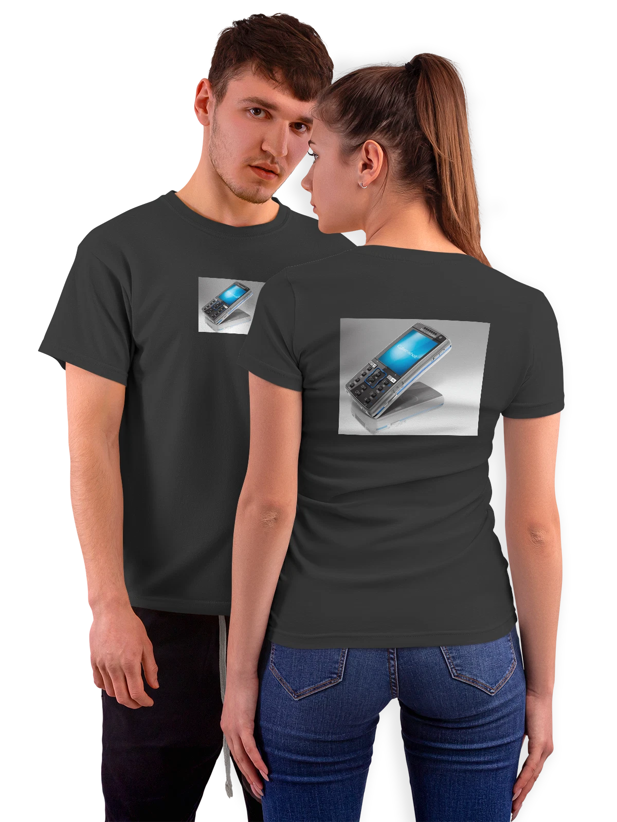 Футболка Графика Sony Ericsson чёрная с принтом на спине — визуальное искусство — Чёрная, фото 1