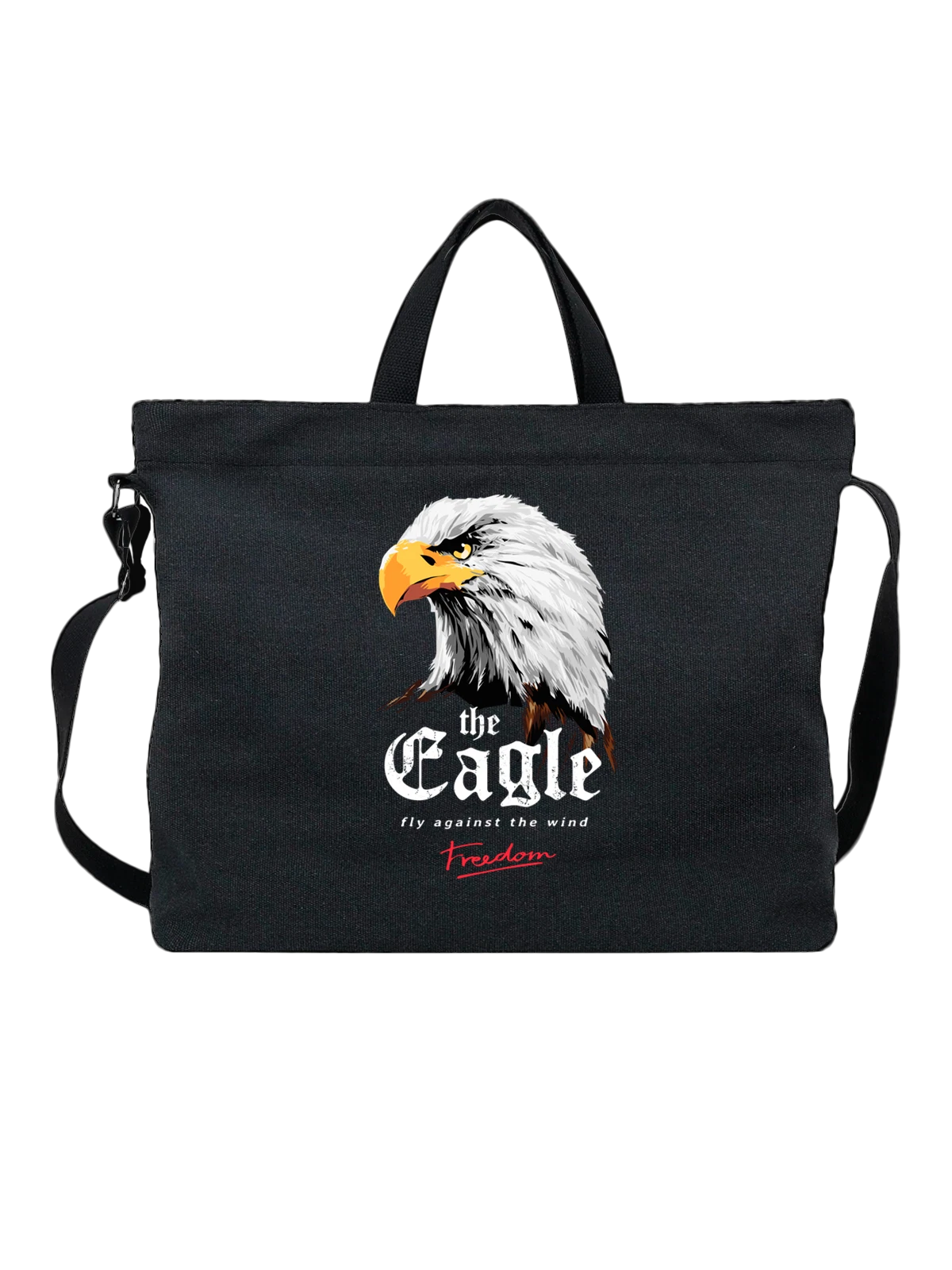 Сумка Орел the eagle чёрная с принтом — дикая природа — Чёрная, фото 1