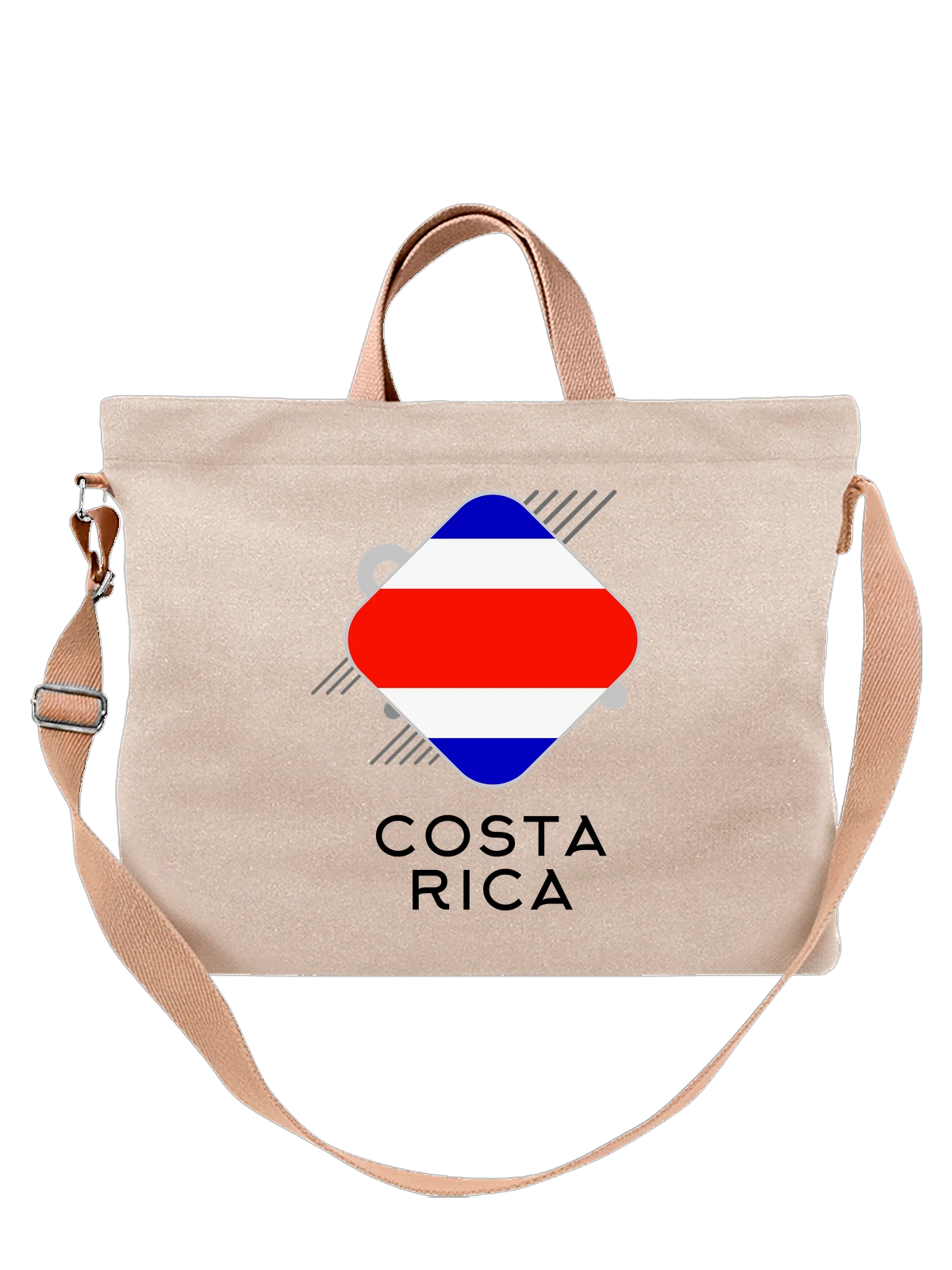 Сумка Флаг Коста Рики Costa Rica белая с принтом — национальная символика — Белая, фото 1
