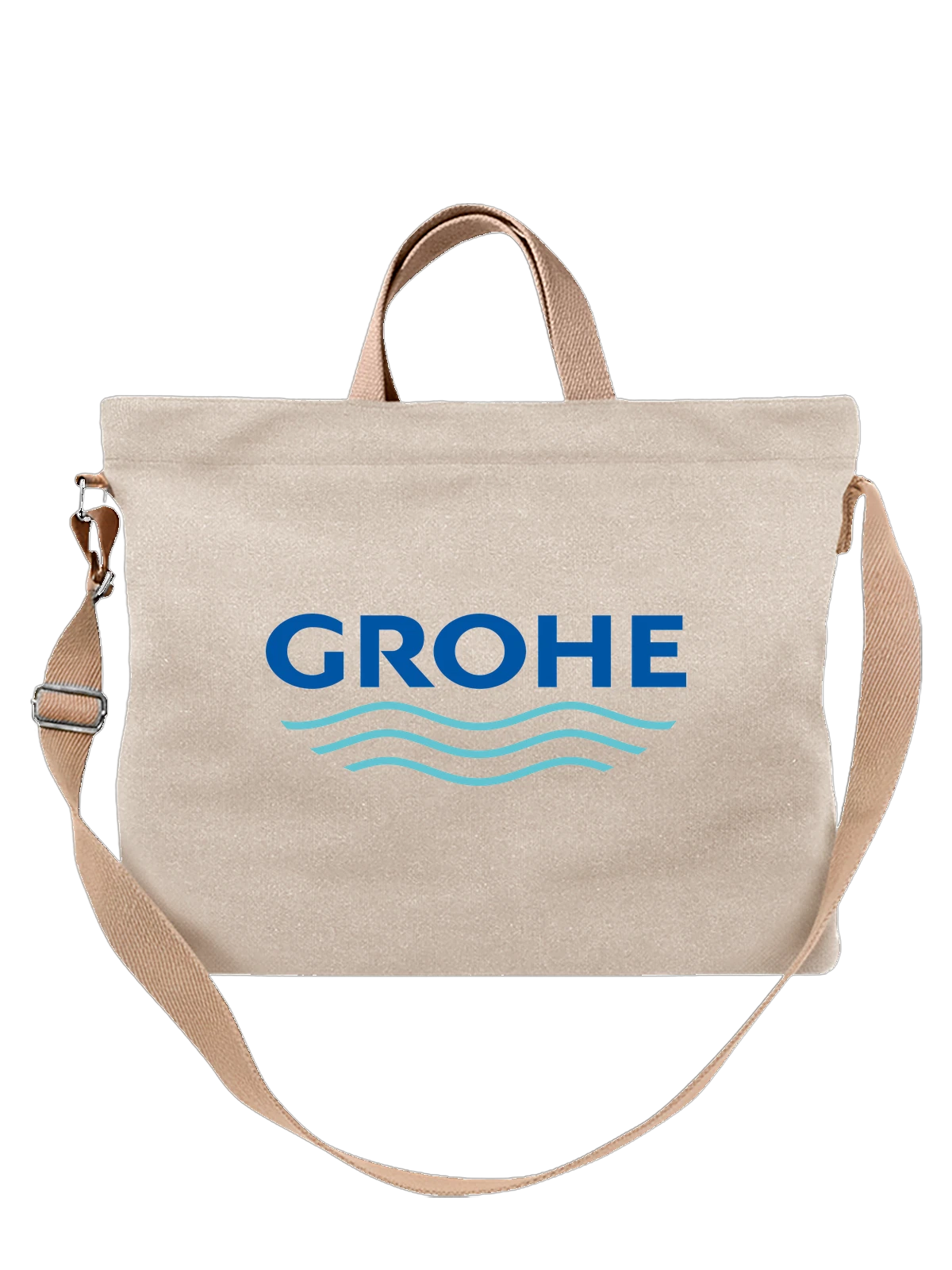 Сумка Grohe белая с принтом — современная айдентика — Белая, фото 1
