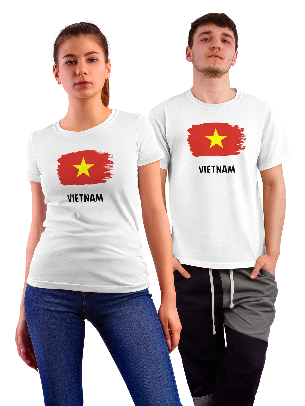 Футболка с флагом Вьетнам Vietnam белая с принтом — национальная символика — Белая, фото 1
