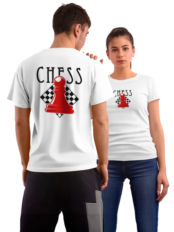 Футболка надпись chess — Белая, фото 1