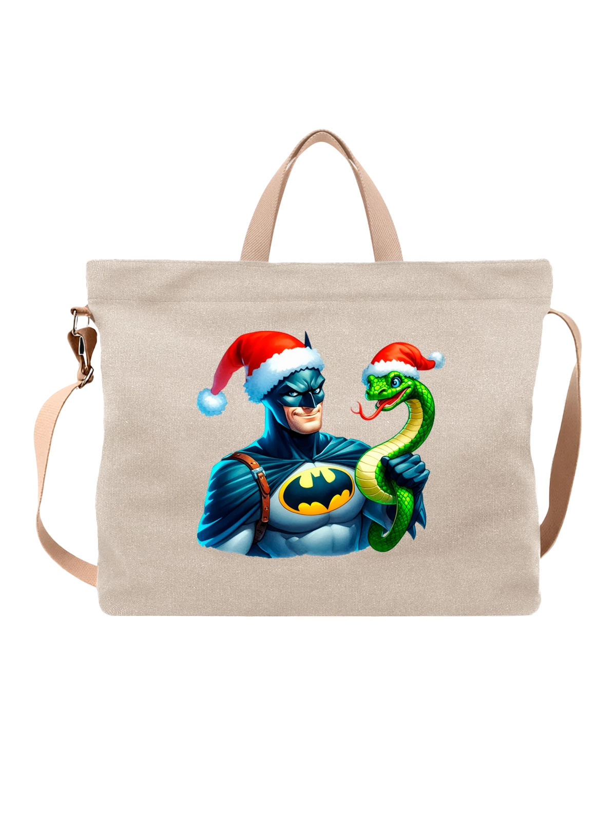 Сумка Бэтмен Batman белая с принтом — зимняя сказка — Белая, фото 1